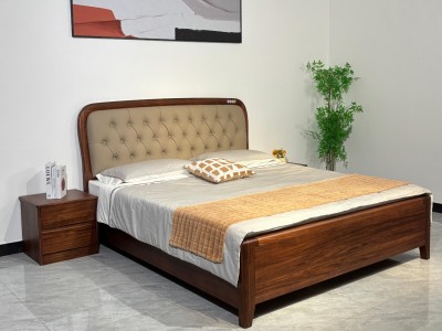 乌金木软包大床，真材实料，高端乌金木床系列图5