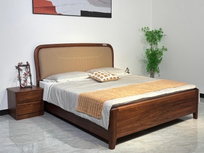 乌金木软包大床，真材实料，高端乌金木床系列图6