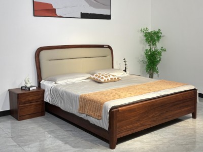 乌金木软包大床，真材实料，高端乌金木床系列图7