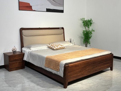 乌金木软包大床，真材实料，高端乌金木床系列图9