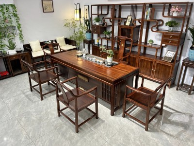 人和致远茶台 材质：乌金木工艺 颜色：红胡桃色、黑胡桃 尺寸：1.6、1.8、2、2.1米。宽82，高73图3
