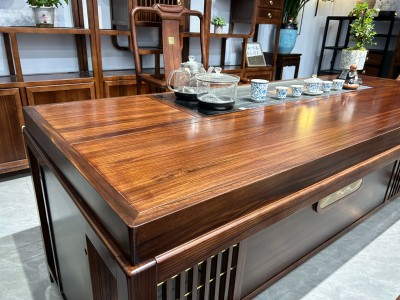 人和致远茶台 材质：乌金木工艺 颜色：红胡桃色、黑胡桃 尺寸：1.6、1.8、2、2.1米。宽82，高73图4