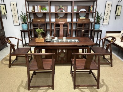 茶韵茶台 材质：橡木胡桃木工艺 颜色：北美色图8