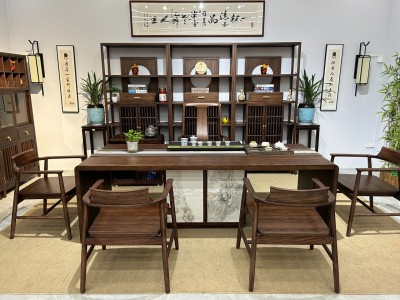 宋式美学《启航干泡桌》 材质：乌金木 颜色：北美黑胡桃色 尺寸：1.88/2.08/2.28/2.48/2.68/2.88米，宽88/高75/厚4.5cm图5