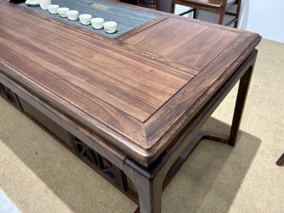 宋式美学《锦程湿泡桌》 尺寸：2/2.2/2.4米，宽86*高75cm 颜色：北美黑胡桃色图8