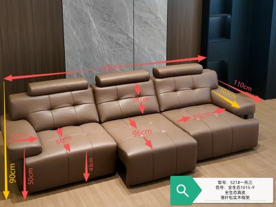 3.2米皮沙发 材质：全生态真皮 落叶松实木框架 颜色：全生态1015-9 / 可定制颜色 备注：电动智能沙发。一托三。展开总长140cm图2