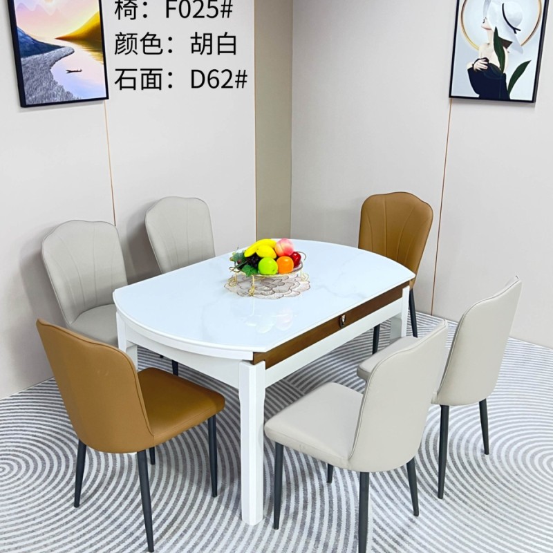 A60# 超级性价比餐桌 颜色：​黑白，胡白 ​椅子：多款可选