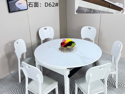 A60# 超级性价比餐桌 颜色：​黑白，胡白 ​椅子：多款可选图7