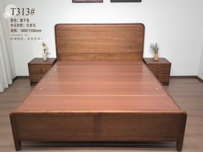 红斑马木实木床！100%全实木！图4