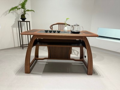 云溪茶台 材质：小叶龙凤檀 颜色：北美胡桃色 尺寸：1.2米*65*70图7
