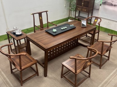 星启茶台 材质：金秋檀材质 颜色：北美胡桃色 尺寸：1.6米、1.8米图3