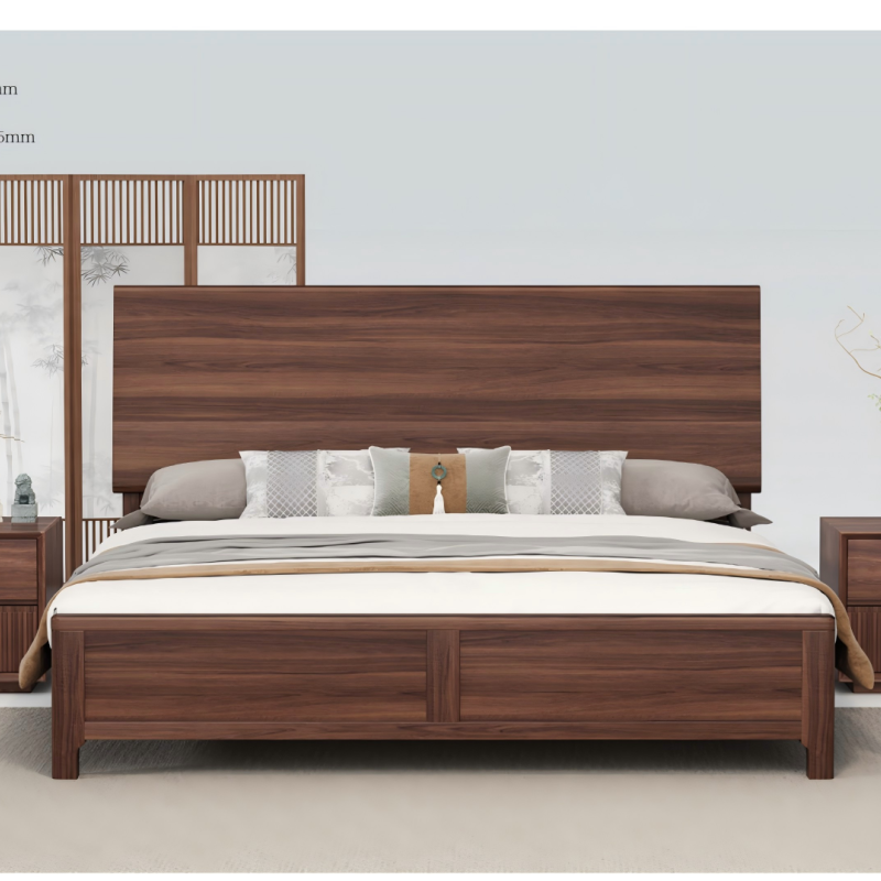 宋式美学家具，宋式美学实木床，宋式美学卧室家具