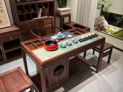 推拉茶桌 1.2米/1.4米 乌金木图2