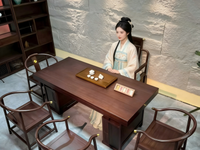 乌金木大板茶桌，加厚10cm，1.8~2.4米图3