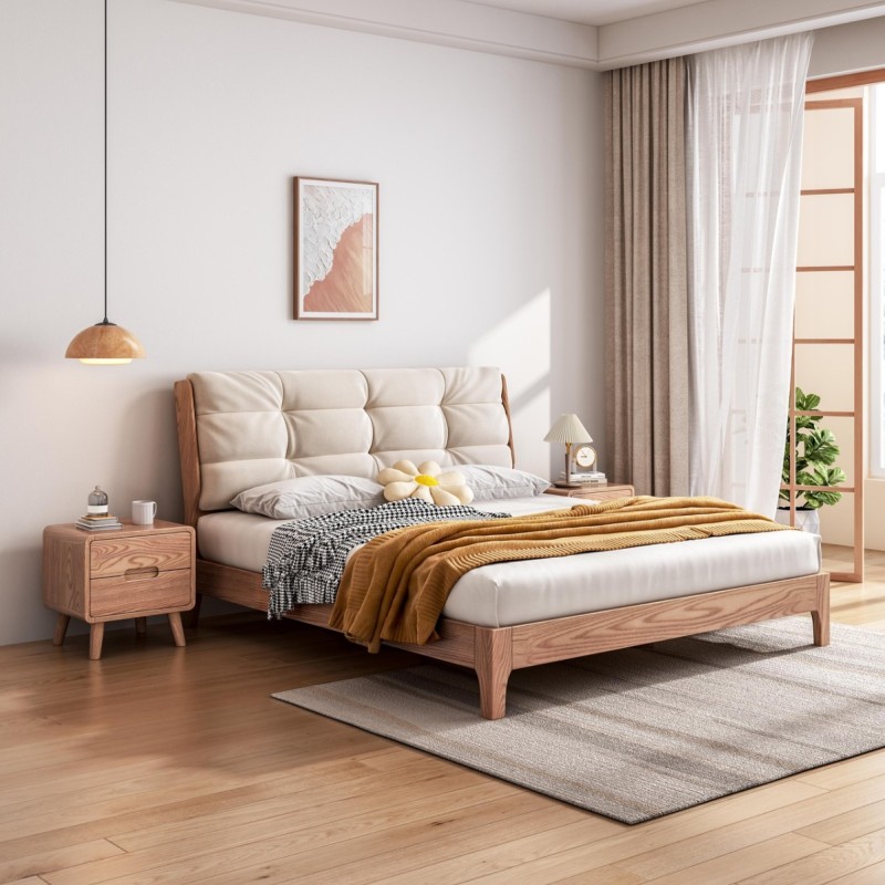 臻实家具白蜡木床