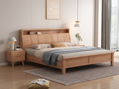 臻实家具白蜡木床图3