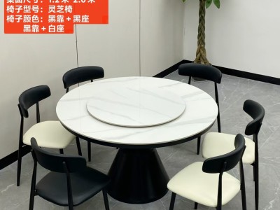 型号：616#  圆桌配配台圈 材质：碳素钢底架    搭配岩板/微晶石/超晶石 尺寸：1.2米-2.0米 搭配熊猫椅，环抱椅，百雀椅， 大菠萝，贝勒椅，刀片椅，蝴蝶椅 羊角椅 太阳椅 爱心椅 随意搭图8