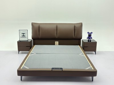 新款603#【进口头层牛皮】  【型号】603# （新款）  【颜色】可可棕  【面料】进口头层牛皮  【尺寸】2200*1950*1140  【配置】8公分SF级松木床边              图6