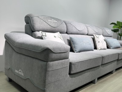新款七型沙发，爆款型号886# 尺寸360×185CM，不分方向。 大头枕设计，提供更好的头部支撑，编藤凉席夏季凉爽，高品质绒布面料，触感柔软，松木满铺板结构稳固，高密度海绵座包，座感舒适，上样返单爆图9