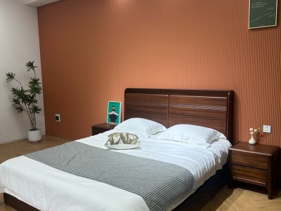 A813#带储物全实木硬靠床图3