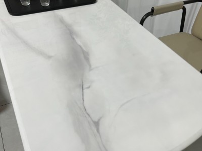 清悦茶台 材质：超晶石+碳素钢+亚克力 颜色：梨园春超晶石 尺寸：1.2米、1.4米。图3