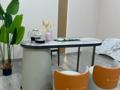 阳台小茶桌156# 材质：超晶石+碳素钢+亚克力脚 颜色：超晶石 尺寸：1.2米、1.4米 #阳台茶桌 #茶桌茶台图6