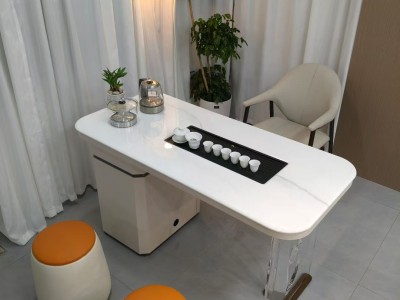 118# 超晶石茶桌 材质：碳素钢柜体 超晶石面 颜色：米白 备注：配双孔炉 超晶石面 尺寸：1.2米、1.4米图5