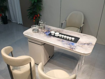 118# 超晶石茶桌 材质：碳素钢柜体 超晶石面 颜色：米白 备注：配双孔炉 超晶石面 尺寸：1.2米、1.4米图3