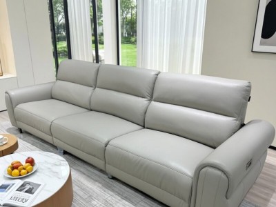 型号：8906#零靠墙沙发                                    面皮：荔枝纹生态真皮     框架：进口落叶松 形态：功能零靠墙沙发  颜色：浅灰 深棕 黑色图5