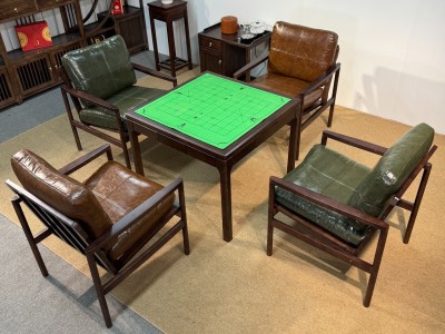 型号：掼蛋桌-四方桌 材质：橡木 颜色：宋式胡桃色 尺寸：90*90*73cm图3