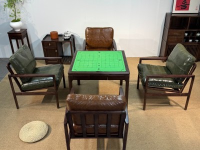 型号：掼蛋桌-四方桌 材质：橡木 颜色：宋式胡桃色 尺寸：90*90*73cm图2