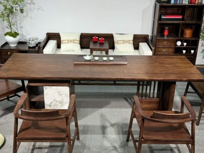 启辰大板【宋式美学】 尺寸:1.8米/2米/2.2米/2.4米/2.6米/2.8米 新中式罗汉床+禅心副椅配置图3