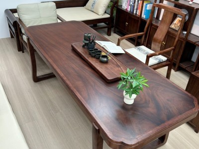 梅花干泡茶桌 材质：巴西胡桃木 颜色：胡桃色 尺寸：1.6/1.8/2.0/2.2/2.4米图4