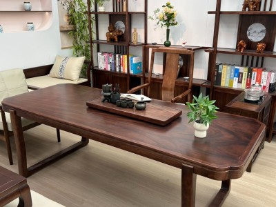梅花干泡茶桌 材质：巴西胡桃木 颜色：胡桃色 尺寸：1.6/1.8/2.0/2.2/2.4米图5