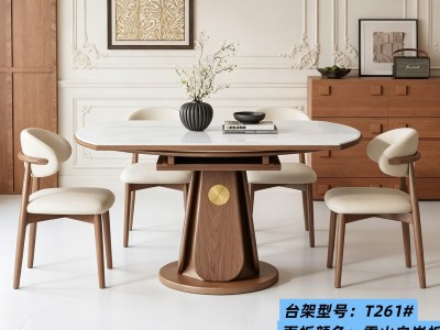 新款跳台型号：T261# 面板：岩板 底座颜色：黑，胡 椅：如图所示图6