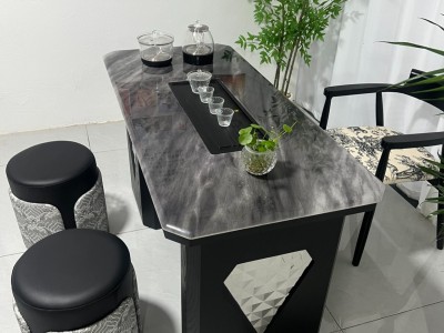 型号：八方茶台 材质：超晶石+碳素钢 尺寸：1.2/1.4米图5