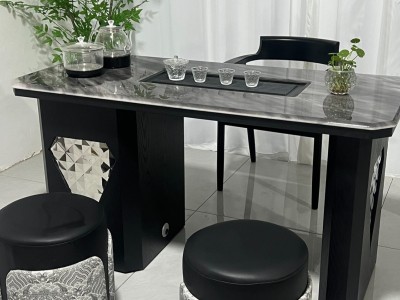 型号：八方茶台 材质：超晶石+碳素钢 尺寸：1.2/1.4米图2