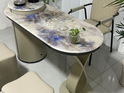 型号：澜彩茶台 材质：超晶石+碳素钢 颜色：超晶石 尺寸：1.2、1.4米图2