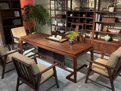2.4米鸣泉茶桌，全实木无贴皮。高品。图6