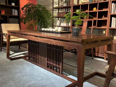 2.4米鸣泉茶桌，全实木无贴皮。高品。图5