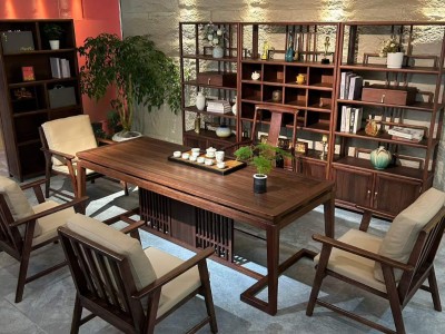 2.4米鸣泉茶桌，全实木无贴皮。高品。图4