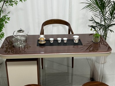 木语茶台 材质：超晶石+实木柜+亚克力脚 颜色：木纹超晶石 尺寸：1.2米、1.4米图6