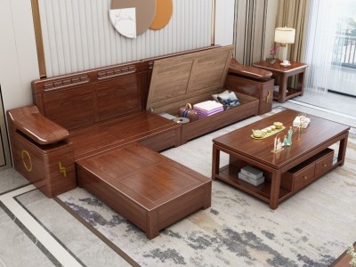 型号：609-1# 规格：扶手24cm一个，一个位65cm，茶水贵30cm 888茶几：140*80cm 功能：冬夏两用高箱款沙发 材质：金丝檀木图6