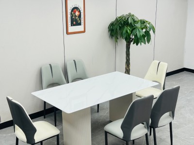 型号：F05#  方桌 材质：碳素钢底架 搭配岩板/微晶石/超晶石 尺寸：1.2米-1.6米图7