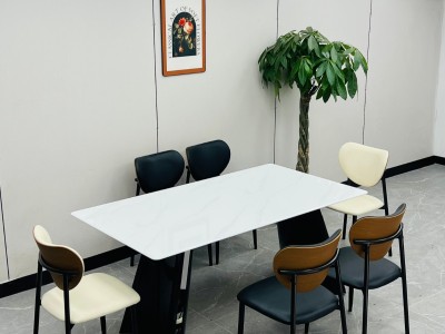 型号：F02#  方桌 材质：碳素钢底架 搭配岩板/微晶石/超晶石 尺寸：1.2米-1.6米图5