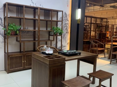 至荟茶桌 材质：橡木 颜色：黑胡桃 尺寸：1.4米图3