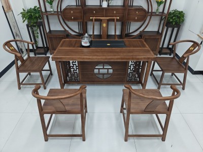 财源（新款带层板） 材质：橡木 颜色：北美胡 规格：160*80*73CM           180*80*73CM图3