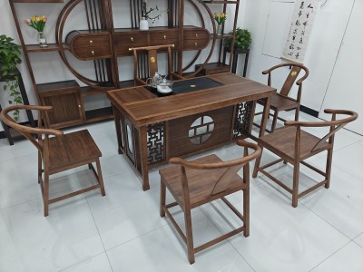 财源（新款带层板） 材质：橡木 颜色：北美胡 规格：160*80*73CM           180*80*73CM图2