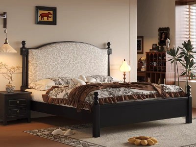 中古风系列  黑色/胡桃色，1.5/1.8米图7