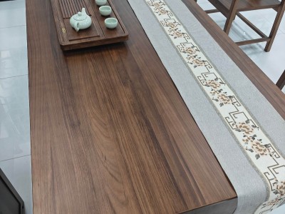 清静茶桌 【规格】200/220/240*88*75CM 【材质】非洲檀木(乌金木工艺)，格木大脚 【颜色】北美胡图9